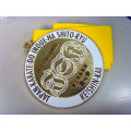 Custom Rectangular Zinc Alloy Soft Enamel Medal with Ribbon